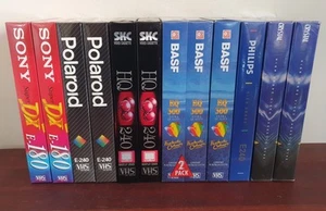 Brand New Blank VHS Tapes x 12 Video Cassettes Sony BASF Polaroid SKC Philips - Picture 1 of 14