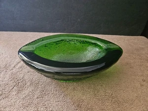 VINTAGE BLENKO GLAS SMARAGDGRÜN ZIGARRENASCHENBECHER SCHALE MCM SEHR SELTEN 9 1/4" EUC - Bild 1 von 10