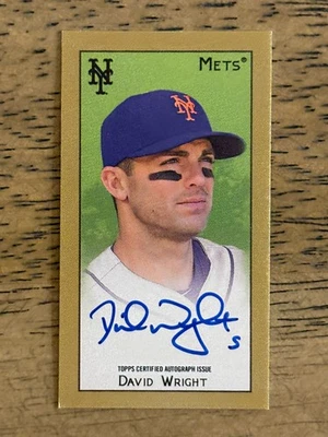 David Wright 2025 Topps T205 EN TARJETA AUTÓGRAFO AUTOMÁTICO New York Mets Foto 1 de 2