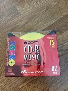 Sony CD-R Music 15 Pack Disques 80 Min avec Étuis Collection Couleur Neuf Scellé - Photo 1/2