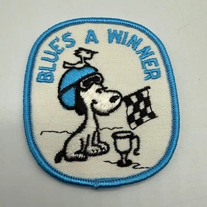 Blues A Winner Vintage Patch NOS Schneemobil Ski Rennen Rennen Winter Sieg Mütze - Bild 1 von 3