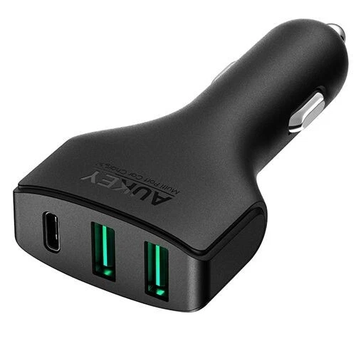AUKEY CC-Y3 Car Charger with USB C Port & Dual AiPower Ports Qualcomm Certified - Image 1 of 4
