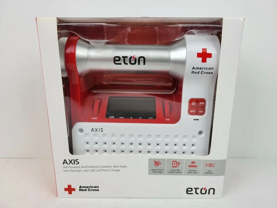 Eton American Red Cross Axis Self-powered Safety Hub With Weather Radio and USB Cell Phone Charger (arcpt300w)
