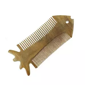 Crystalmood Seamless Lignum-vitae Wood Regular & Fine-Tooth Hair Comb Fish - Picture 1 of 1