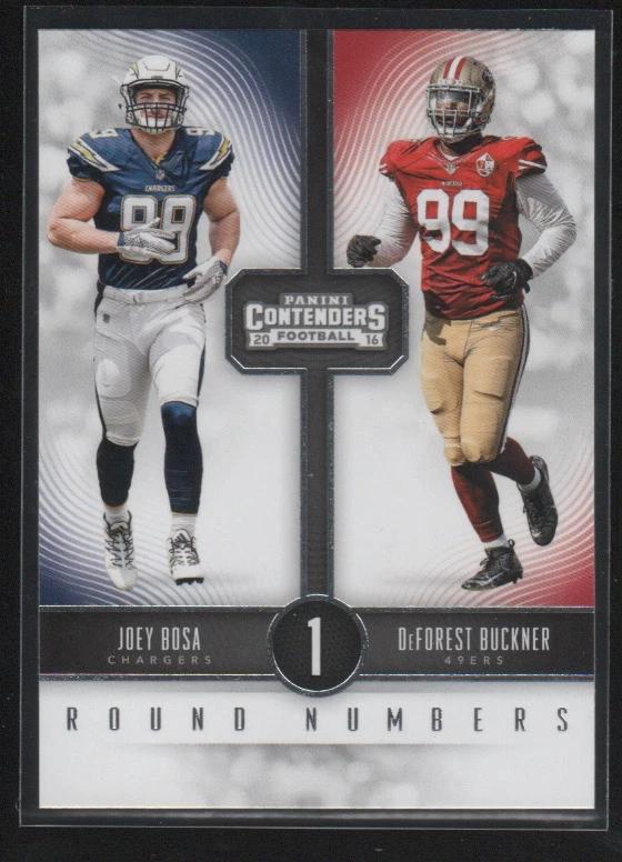 JOEY BOSA/DeFOREST BUCKNER 2016 PANINI CONTENDERS ROUND NUMBERS ROOKIE CARD#5 - Image 1 of 1