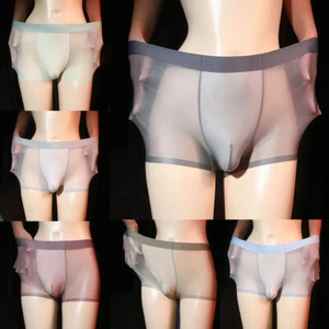 Bragas sedosas brillantes brillantes para hombre ropa interior transparente calzoncillos calzoncillos sin costuras ∂ - Imagen 1 de 30