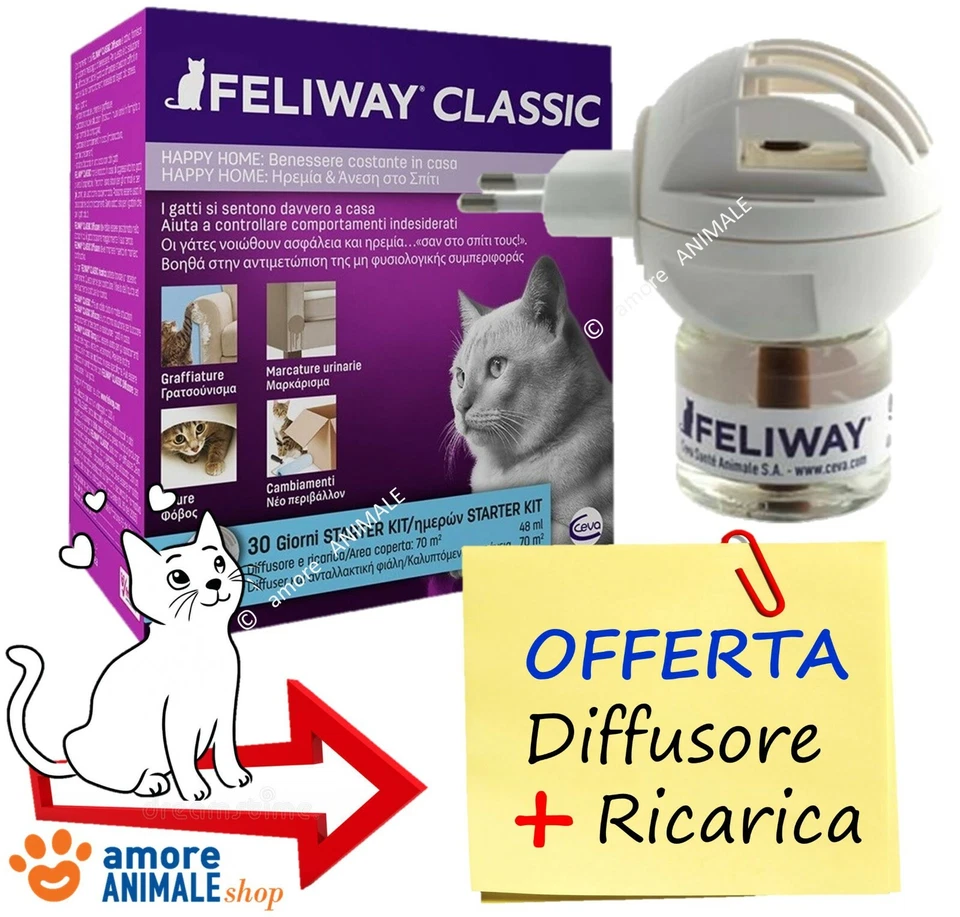 FELIWAY Classic → DIFFUSORE + RICARICA 48 ml - Diffusore di Feromoni per GATTO  - Immagine 1 di 1