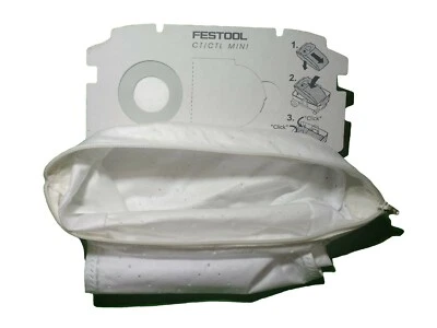 Festool 498410 fleece Dust bag Reusable With ZBLong Zip CT CTL MINI extractors - Image 1 of 4