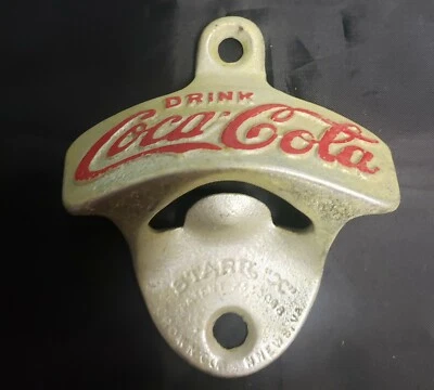 "DRINK Coca-Cola" Wall Mount STARR "X''  Cast Iron Bottle Opener - Image 1 of 4