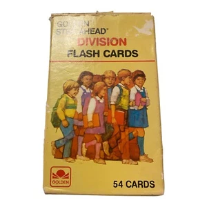 1984 Golden Step Ahead Division Flash Cards 54 Cards Vintage Learn School Math - Picture 1 of 15