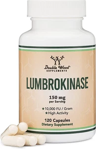 Lumbrokinase Enzymes Supplement - 120 Capsules (Max Activity 10000 Fu/Gram) 150 - Picture 1 of 5