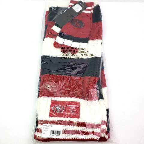 WEAR By Erin Andrews NFL San Francisco 49ers Womens One Size Gloves & Scarf Set Cover