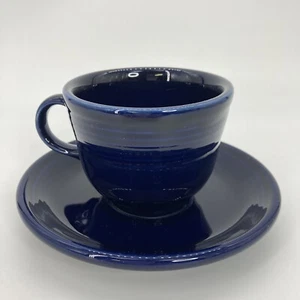 Fiestaware Coffee Tea Cup and Saucer Set Cobalt Blue Homer Laughlin 2013 - Picture 1 of 15