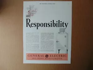 1931 GENERAL ELECTRIC Frigorifero interamente in acciaio pubblicità stampa artistica vintage - Foto 1 di 1