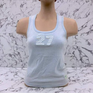 Camiseta sin mangas para mujer Azzure azul cielo | tela de felpa blanca nueva con etiquetas - Imagen 1 de 5