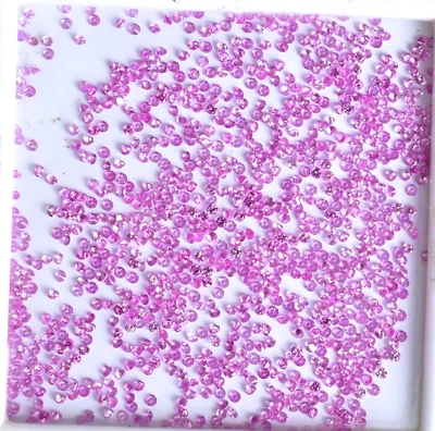 975 Pcs Natural Mogok Pink Ruby AGL Certified 1x1 mm Round Shape Loose Gemstone - Image 1 of 4
