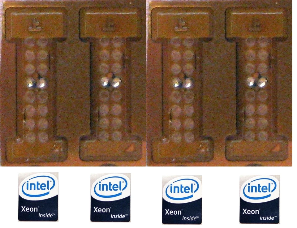 4 Adapters LGA771 Xeon  to LGA775 MOD and 4 Intel Xeon Inside Strickers - Image 1 of 4