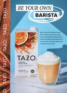 TAZO COFFEE AD #2 RARE 2022 MAGAZINE AD "BE YOUR OWN BARISTA" - Picture 1 of 2