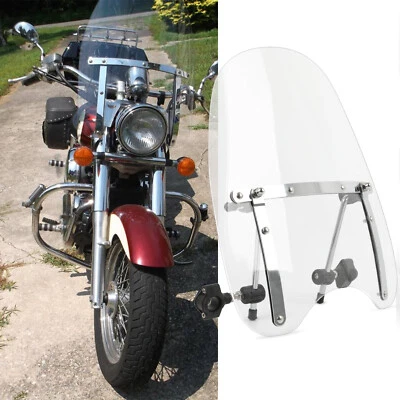 Clear Motorcycle Windscreen Windshield 18"x16" For Honda Shadow ACE 750 VT750C - Image 1 of 4