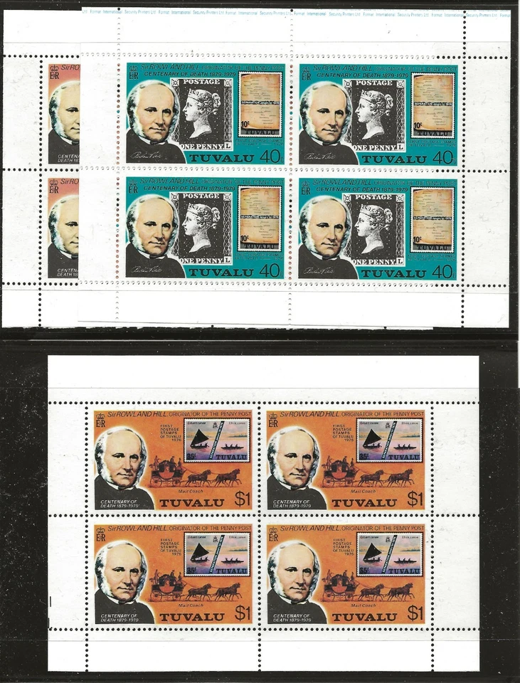 Tuvalu Scott #122-24, Blocks 1979 Complete Set FVF MNH - Image 1 of 1