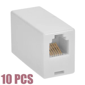 10x RJ12 Straight Telephone Phone Cord Cable Adapter Connector Inline Coupler - Picture 1 of 5