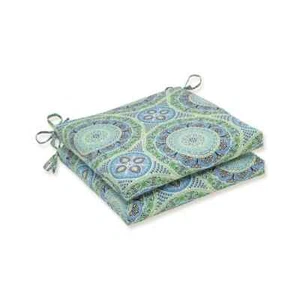 20 in. x 20 in. Outdoor Dining Chair Cushion in Blue/Green (Set of 2) - Picture 1 of 2