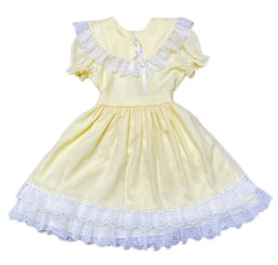 Vestido Marthas Miniaturas Desfile Amarillo Encaje Fiesta Boda Talla 7 De Colección DEFECTUOSO Foto 1 de 4