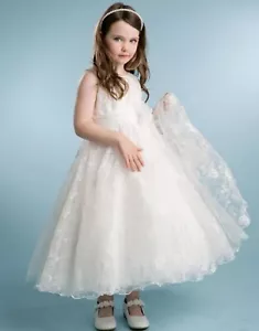 NEW Flower Girl Easter Wedding party Dress  elegant tutu country lace size 10 12 - Picture 1 of 3