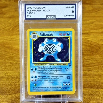 Pokemon Base II 2 Set Holo Poliwrath 15/130 AGS NM-MT+ 8 Rare 2000 Unlimited - Image 1 of 3