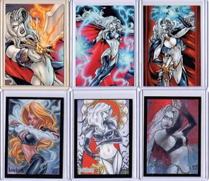 Lady Death Sketch Series Two complete 1LD2 to 6LD2 Promo Chase Card Set - Picture 1 of 14