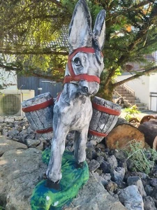 Esel Gartenesel Steinesel Topf handgem. griech. Esel Gartenfigur Gartenskulptur - Bild 1 von 9
