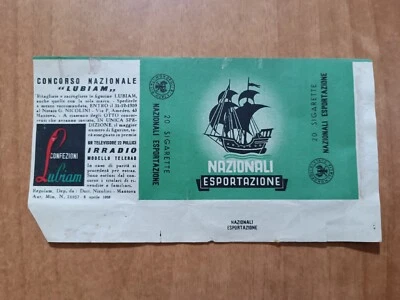 pacchetto sigarette vuoto NAZIONALI ESPORTAZIONE / CONFEZIONI LUBIAM - Immagine 1 di 2