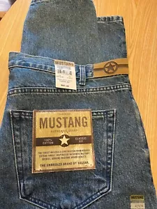 Mustang Haggar Classic Fit Jeans Mens 42x34 Blue Denim 100% Cotton NEW w/tags - Picture 1 of 6