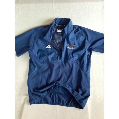 Adidas Men Large Florida Atlantic Owls Sideline Quarter-Zip Jacket Navy Recycled - Image 1 of 4