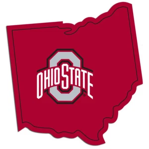 Calcomanía automática de vinilo Ohio State Buckeyes Home State (con licencia de la NCAA) forma de Ohio - Imagen 1 de 1