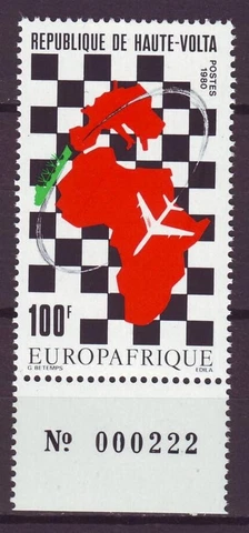 p3648/ Haute-Volta (today Burkina Faso) MNH Airplane-Chess 1980 Cover