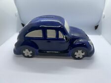 Ceramic VW Beetle in Blue Money Box / Piggy Bank (7 1/2" x 3 1/2")