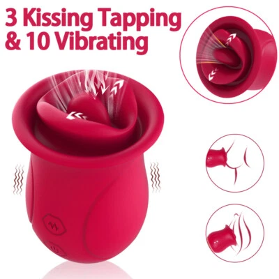 Vibrador para lamer rojo punto G consolador masajeador estimulador del clítoris juguetes sexuales para mujeres Foto 1 de 4