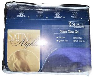 Anuncio nuevoJuego de sábanas satinadas Shavel Satin Nights azul marino talla King brillantes nuevas