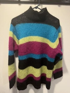 Vintage Mohair Pullover Small Color Block Clifford & Willis Oversized Sweater - Bild 1 von 15