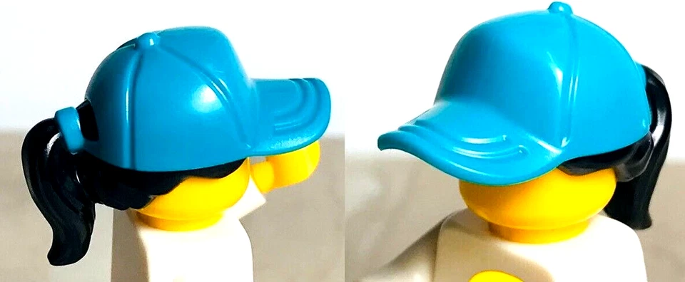 New LEGO Ponytail Hat JET BLACK Wig Fits Friends Turquoise Cool Color Ball Cap - Image 1 of 1