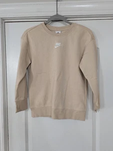 Nike Sportswear Club Fleece Older Kids' Girls' Crew Sweatshirt size large Khaki - Picture 1 of 5