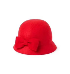 NWOT Koalakids Classic Rich Holiday Red Bow Cloche Hat 2T-3T Elegant Holiday - Picture 1 of 11
