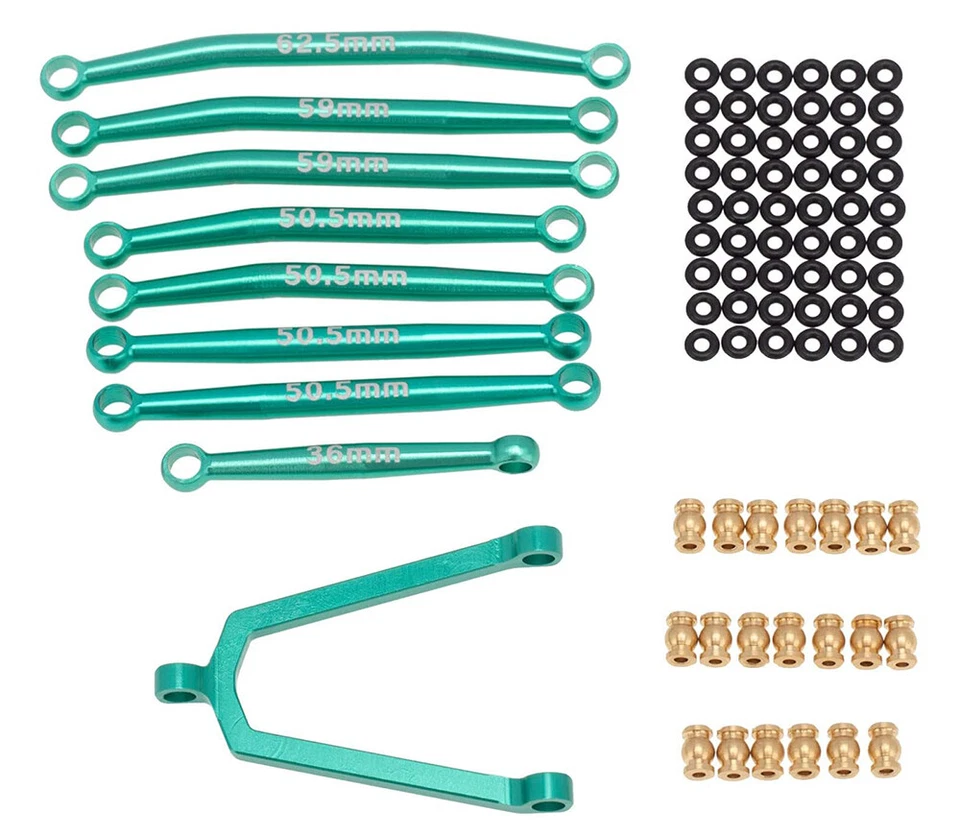 Billet Machined Alloy Linkage Set for Axial 1/24 SCX24 C10 B-17 Rock Crawler - Image 1 of 1