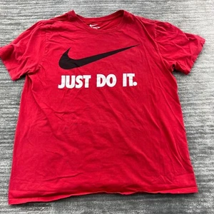 Nike Shirt L Herren Just Do It Athletic Gym Top Tee T-Shirt Large Rot - Bild 1 von 8