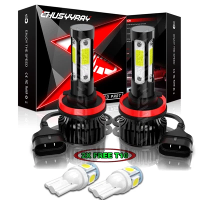 Kit de bombillas LED súper brillantes H11 6500K blanco 330000LM HAZ ALTO/BAJO Foto 1 de 4