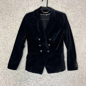 White House Black Market Velvet Blazer Jacket Womens 0 Career Chic Academia - Picture 1 of 14