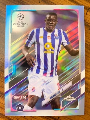 Topps 2020-21 cromo UEFA neón futuro Aoki MALANG SARR refractor azul RC 19/75 Foto 1 de 2