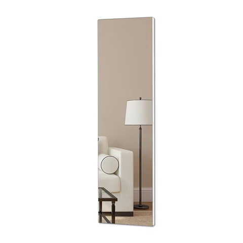Full Length Wall Mount Frameless Mirror for Make up and Wall Decor Cover