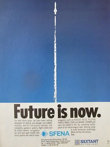 10/1989 PUB SFENA SEXTANT AVIONIK LASERRAKETE GYRO EXOCET PLUTO ARIANE AD - Bild 1 von 1